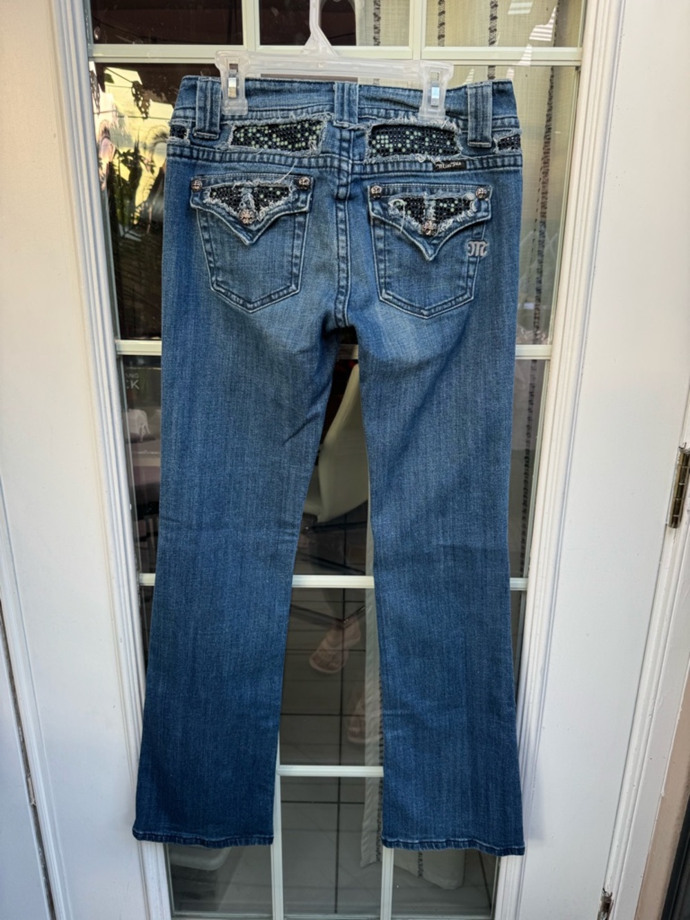 Y💐Miss Me Blue Embellished Wide Leg Jeans